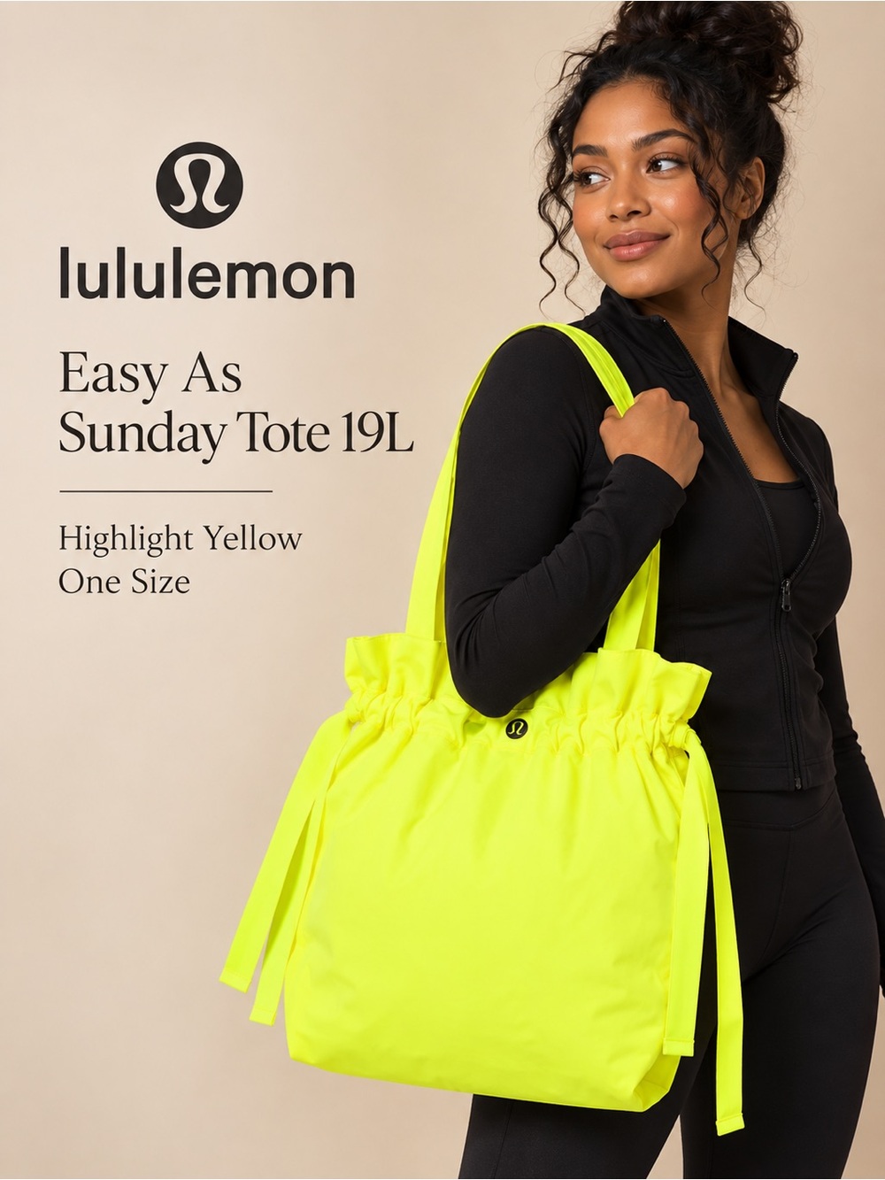 lululemon Easy As Sunday Tote 19L Highlight Yellow Neon NWT